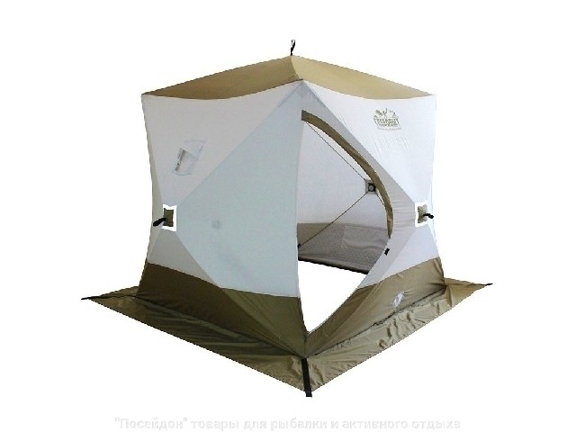 Палатка зимняя куб Следопыт 2,1х2,1 Premium ,4-х местная, 3 слоя,цв.белый/олива